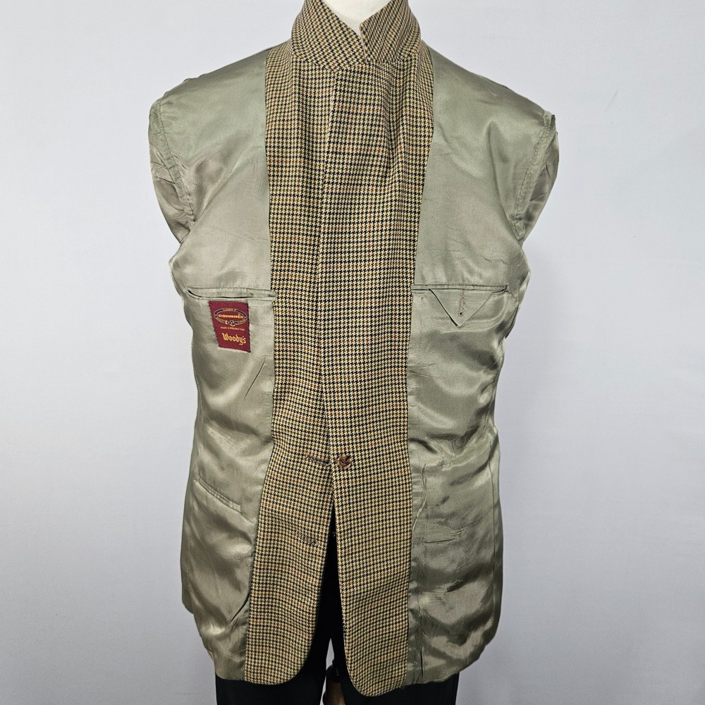 Coorbin Men's Sport Coat Blazer Two Button Houndstooth multi-color wool 42S - Picture 12 of 13